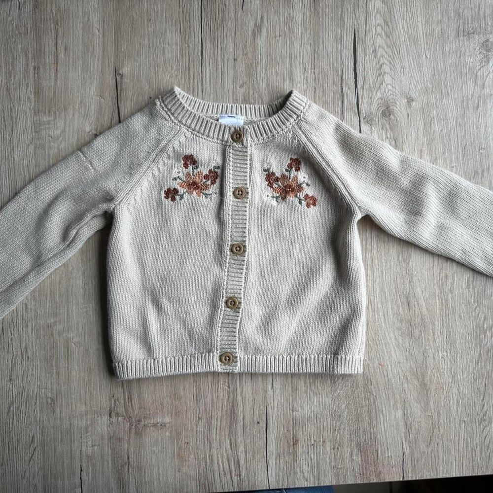 Carter-s Women's Cream and Tan Cardigan
